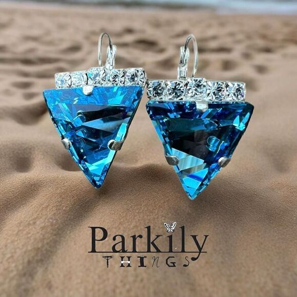 Handcrafted earrings with Swarovski crystal - Picture 1 of 5